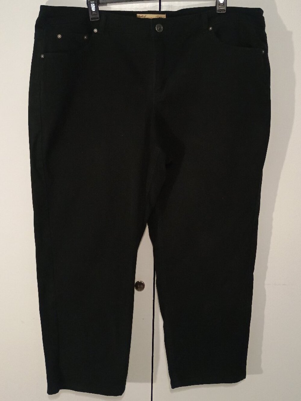 JMS Just My Size Black Stretch Denim Capri Jeans 26W Short Plus Size Classic - Picture 2 of 7